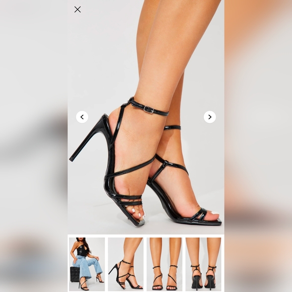 Elegant Black Strappy Heels - Picture 1 of 1